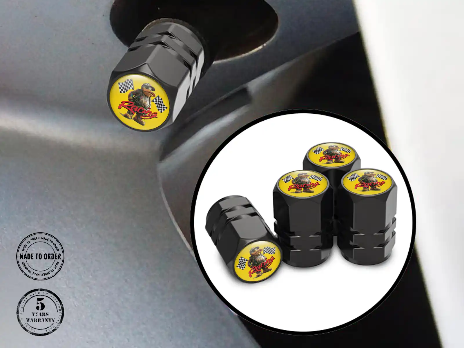 Tyre Valve Caps for Truck Game Metallic Look